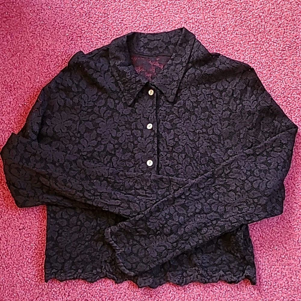 Woman's black lace sweater